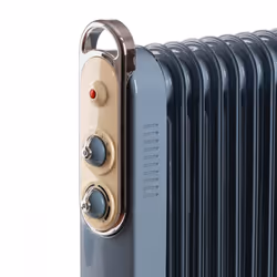 Ariete Linea Vintage 8252 Radiatore a olio Vintage, 11 elementi riscaldanti, 2500W, 3 livelli di potenza, Maniglia e ruote per facile trasporto, Celeste - Vista aggiuntiva 3