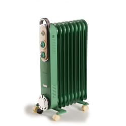 Ariete Linea Vintage 8251 Radiatore a olio Vintage, 9 elementi riscaldanti, 2000W, 3 livelli di potenza, Maniglia e ruote per facile trasporto, Verde