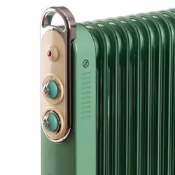Ariete Linea Vintage 8252 Radiatore a olio Vintage, 11 elementi riscaldanti, 2500W, 3 livelli di potenza, Maniglia e ruote per facile trasporto, Verde - Vista aggiuntiva 3