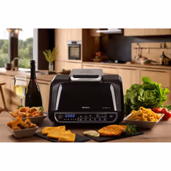 Ariete 4635 Air Fryer Grill, Friggitrice ad aria e Griglia, Bistecchiera,1700W, Capacità 8L, Friggi e Griglia, 8 funzioni di cottura, Timer, Nero - Vista aggiuntiva 8