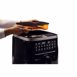 Ariete 4636 Friggitrice ad aria con funzione vapore+ Grill, 1700W, Funzione essiccazione, 10 funzioni di cottura, Cestello trasparente, Timer, Luce interna, Nero - Vista aggiuntiva 5