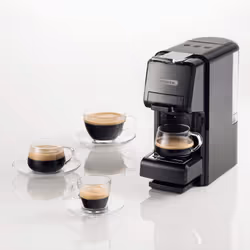Ariete 1304/1 Macchina da caffè a cassetti, 1350W, Capacità serbatoio 0,7L, Pressione 19 bar, 2 tipologie di caffè, Capsule Nespresso* e Dolcegusto*, Cialde e Polvere, Nero