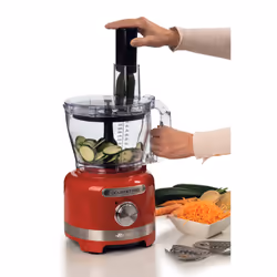 Ariete 1782 Gourmet Pro Moderna, Robot da cucina, Tritatutto 3L, Frullatore 2L, 2 velocità + Pulse, Set di lame + Disco in acciaio inox, Accessorio spremiagrumi, Rosso