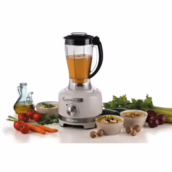 Ariete 1782 Gourmet Pro Moderna, Robot da cucina, Tritatutto 3L, Frullatore 2L, 2 velocità + Pulse, Set di lame + Disco in acciaio inox, Accessorio spremiagrumi, Bianco