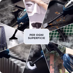 Ariete 4164 Steam mop 10 in 1, Scopa lavapavimenti a vapore, Uccide 99,9% di germi e batteri, Kit accessori, Autonomia illimitata, 1500 Watt, Blu - Vista aggiuntiva 5