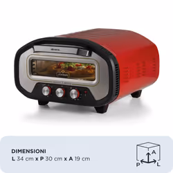 Ariete 3901 Da Gennaro, Forno per pizza, 2200W, Temperatura 430°C, 2 minuti di cottura, Pietra refrattaria, Rosso - Vista aggiuntiva 2