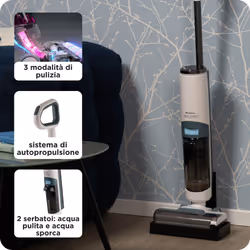 Ariete 2483 Aqua Force Wash & Vacuum, Aspirapolvere Intelligente, Lavapavimenti cordless, Senza fili, Aspira e lava, Peli animali, Sporco liquido e secco, Capacità 700ml, Accessori inclusi - Vista aggiuntiva 5