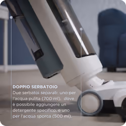 Ariete 2483 Aqua Force Wash & Vacuum, Aspirapolvere Intelligente, Lavapavimenti cordless, Senza fili, Aspira e lava, Peli animali, Sporco liquido e secco, Capacità 700ml, Accessori inclusi - Vista aggiuntiva 6