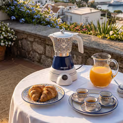 Ariete 1358 Moka Aroma Capri/Positano, Moka elettrica, 400W, 2/4 tazze, Cordless, Spegnimento automatico, Mantenimento temperatura - Vista aggiuntiva 4