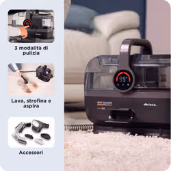 Ariete 2484 Spot Cleaner Steam PRO 5in1, Lavatappeti e pulitore a vapore, Elimina macchie da interni Auto, Divani, Moquette, Materassi, tappeti, 1800W, 3 modalità di pulizia, Elevata potenza aspirante, Pet care, 2 serbatoi - Vista aggiuntiva 5