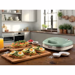 Ariete 1963 Sandwich Maker Vintage, Piastra elettrica per toast, Sandwich e panini, 750W, Piastre fisse grill, Rivestimento antiaderente, Posizione e riponimento verticale, Verde - Vista aggiuntiva 6