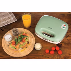Ariete 1963 Sandwich Maker Vintage, Piastra elettrica per toast, Sandwich e panini, 750W, Piastre fisse grill, Rivestimento antiaderente, Posizione e riponimento verticale, Verde - Vista aggiuntiva 7