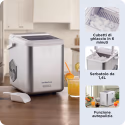 Ariete 651 Ice Machine, Macchine per fare il ghiaccio, 9 cubetti di ghiaccio in 6 minuti, 1,4L, Cubetti grandi e piccoli, Funzione autopulizia - Vista aggiuntiva 5