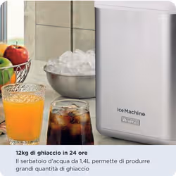 Ariete 651 Ice Machine, Macchine per fare il ghiaccio, 9 cubetti di ghiaccio in 6 minuti, 1,4L, Cubetti grandi e piccoli, Funzione autopulizia - Vista aggiuntiva 6