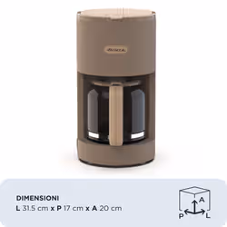 Ariete 1394 Macchina per Caffè con Filtro Breakfast Wood, Macchina Caffè Americano, 12 Tazze, Dettagli Effetto Legno, Piastra Riscaldante Antiaderente, Tortora - Vista aggiuntiva 2
