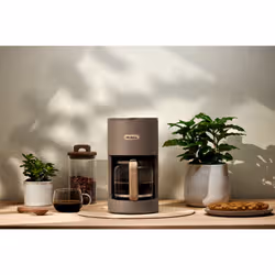 Ariete 1394 Macchina per Caffè con Filtro Breakfast Wood, Macchina Caffè Americano, 12 Tazze, Dettagli Effetto Legno, Piastra Riscaldante Antiaderente, Tortora - Vista aggiuntiva 4