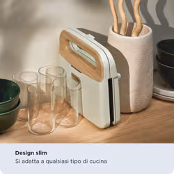 Ariete 1971 Tostiera Breakfast Wood, Griglia Elettrica Panini, 750W, Effetto Legno, Piastra Antiaderente Grill 23x13cm, Riponimento Verticale, Beige - Vista aggiuntiva 2