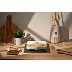 Ariete 1971 Tostiera Breakfast Wood, Griglia Elettrica Panini, 750W, Effetto Legno, Piastra Antiaderente Grill 23x13cm, Riponimento Verticale, Beige - Vista aggiuntiva 4