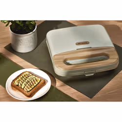 Ariete 1971 Tostiera Breakfast Wood, Griglia Elettrica Panini, 750W, Effetto Legno, Piastra Antiaderente Grill 23x13cm, Riponimento Verticale, Beige - Vista aggiuntiva 5