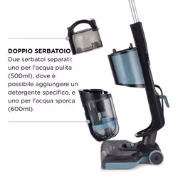 Ariete 2487 Aquaforce Easy Wash&Vacuum, Lavapavimenti con filo, 600W, Aspira e lava, Due serbatoi, Funzione autopulizia - Vista aggiuntiva 4