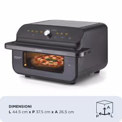 Ariete 4649 Air Fryer + Grill Pizza oven, Friggitrice e forno pizza, 2000W, Capacità 10L, 8 programmi di cottura, Timer, Cuoce una pizza intera, Finestra trasparente + luce, doppia resistenza, fino a 230°C - Vista aggiuntiva 4