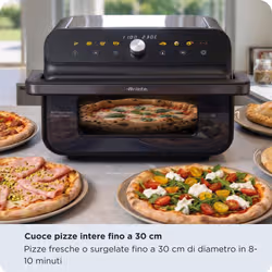 Ariete 4649 Air Fryer + Grill Pizza oven, Friggitrice e forno pizza, 2000W, Capacità 10L, 8 programmi di cottura, Timer, Cuoce una pizza intera, Finestra trasparente + luce, doppia resistenza, fino a 230°C - Vista aggiuntiva 5
