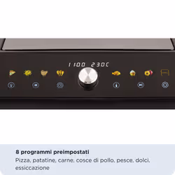 Ariete 4649 Air Fryer + Grill Pizza oven, Friggitrice e forno pizza, 2000W, Capacità 10L, 8 programmi di cottura, Timer, Cuoce una pizza intera, Finestra trasparente + luce, doppia resistenza, fino a 230°C - Vista aggiuntiva 6