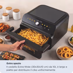 Ariete 4649 Air Fryer + Grill Pizza oven, Friggitrice e forno pizza, 2000W, Capacità 10L, 8 programmi di cottura, Timer, Cuoce una pizza intera, Finestra trasparente + luce, doppia resistenza, fino a 230°C - Vista aggiuntiva 8