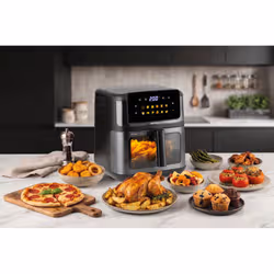 Ariete 4642 Air Fryer e Grill 10L Digital, 2100W, Doppia resistenza superiore e inferiore, Capacità XXXL 10L, 14 programmi di cottura, Pannello touch, Avvio ritardato, Timer, Finestra trasparente, fino a 200°C, Black - Vista aggiuntiva 7
