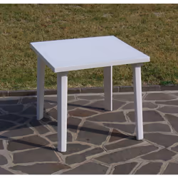 tavolo in resina antiurto. Dimensioni cm 80x80x72h Colore bianco