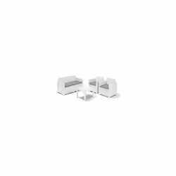 SET DA GIARDINO ALABAMA 2 COMPLETO DI CUSCINI COLORE BIANCO in polipropilene effetto rattan resistente e duraturo , cuscini i ...