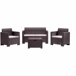 Il set Nebraska 2 Brown di BICA è un salotto da giardino elegante e resistente, pensato per accogliere fino a 4 persone. Cost ...