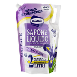 MilMil Sapone Liquido Talco&Iris Maxi Ricarica Busta
