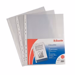 Esselte Buste perforate OFFICE - PPL antiriflesso 30% Ricicl. - f.to 15 x 21 cm - conf.25 pz - Vista aggiuntiva 2