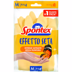 Descrizione Morbido e sfoderato Spontex I guanti setosi sono appositamente progettati per proteggere anche le mani più delica ...