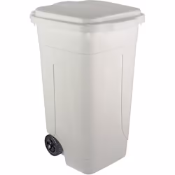 in plastica. Con coperchio. Carrellata. Capacit 80 l Dimensioni cm 45x50x78h Colore bianco