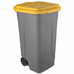 Mobil Plastic Bidone Per Differenziata Lt. 80 - Cm. 45X50X78 H Col. Giallo/Grigio