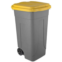 Mobil Plastic - Bidone Per Differenziata Lt. 80 - Cm. 45X50X78 h Col. Giallo/Grigio