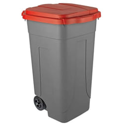 Mobil Plastic - Bidone Per Differenziata Lt. 80 - Cm. 45X50X78 h Col. Rosso/Grigio