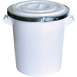 Mobil Plastic - Bidone industriale in plastica per alimenti con manici e coperchio -75 lt - ø 49 cm