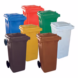professionale struttura in plastica - completo di coperchio, ruote - predisposizione per pedale e porta sacco con accessorio  ...