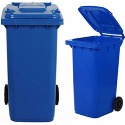 Mobil Plastic - Bidone quadro nettezza urbana con ruote lt.120 - cm.48x57x95h. - blu