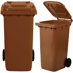 Mobil Plastic - Pattumiera lt.120 con ruote marrone mp