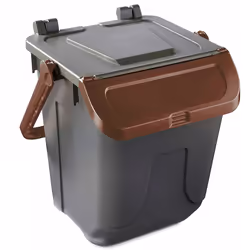 Bidone per raccolta differenziata grigio con sportello basculante marrone 25 LT