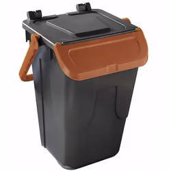 Bidone per raccolta differenziata grigio con sportello basculante marrone 35 LT