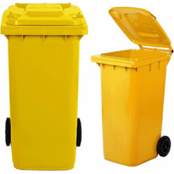 Mobil Plastic - Secchio Pattumiera con Ruote 240 lt ferliving - Giallo