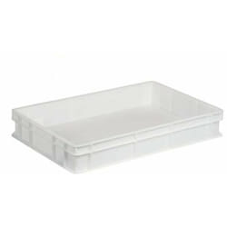 Mobil Plastic - Cassetta chiusa per alimenti, bianca sovrapponibile non forata da 60 x 40 cm -60 x 40 x h 10 cm / 1 pezzo