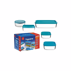 CONTENITORI COPPE IN VETRO FRIGOVERRE BORMIOLI COMPACT SET 5PZContenitori in vetro con coperchio in plastica.Set 5 pezzi: Ã12 ...