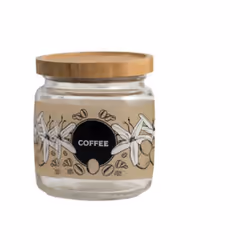 Barattolo Giara Bamboo coffee . In vetro con tappo ermetico in bamboo. Barattolo Giara 0,75 Bamboo Coffee- SPECIFICHE DEL PRO ...