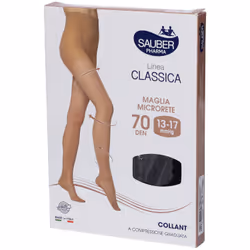 Sauber Collant 70 Denari Maglia Microrete Nero 4 Linea Classica per Compressione Graduata Taglia IV